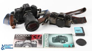 Contax ST and 137Ma Camera, the ST comes with a Tamron 35-105mm 1:2.8; lens and instruction book,