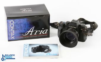 Contex SLR 35mm Aria Camera, with original box Carl Zeiss Tessar 2, 8/45 7435085 lens, Untested F-G