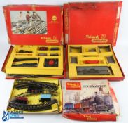 3x Tri-ang Hornby Locomotive 00 Gauge Kits to include RS70 clockwork dockmaster set - box worn