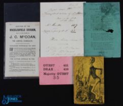 Political - Election Ephemera features 1881 election in Wareham Dorset (x2) Electors of the