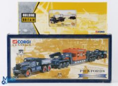 2x Corgi Diecasts Boxed Lorry Sets - 55201 Pickfords Diamond T Ballast (x2) with 24 wheel girder