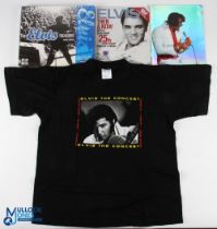 Music - Elvis 2001 World Tour vintage T-Shirt in black, 'BG Deluxe' label, size medium, plus Elvis