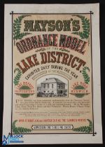 Mayson's Ordnance Model of The Lake District c1870s-80- The scarce poster advertises a three