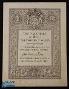Impressive Invitation to the "Investiture of HRH The Prince of Wales- Carnarvon 1911- Certificate