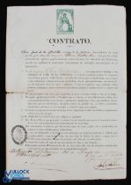 1871 Work Contract [Contrato] for an emancipated African slave - between a Don Jose de la Postilla