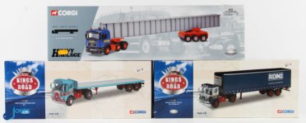 3x Boxed Corgi Lorries Diecasts - Heavy Haulage 76802 I R Dunkerley MAN tractor unit, bogie and