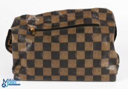Fendi Roma Italy Monogram Checked Duffle/Tote bag with webbing shoulder strap, size #38cm x 30cm x