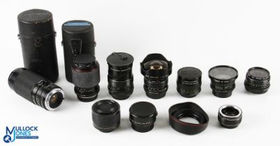 35mm SLR Camera Lens & Accessories Collection, to include Asahi SMC Pentax 1:3.5 15mm lens, Pentacon