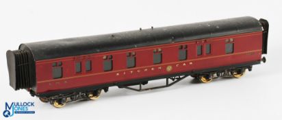 O Gauge LMS Kitchen Car Coach with metal body with wooden underside and end pieces, unknown