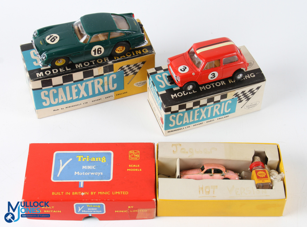 Period Scalextric & Tri-ang Minic Motorway Slot Car Models, to include Scalextric Mini Cooper C76 in