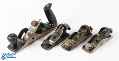 Vintage Stanley 60, 60 1/2 and 203 low angle Block Planes. All made in England with a Stanley RB10