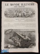 Dramatic Crash of Balloon Le Geant 1863- Journal - 2x large engraved illustrations in complete 16