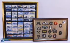 John Player Cigarette Cards Modern Naval Craft – a framed set 50 size 46cm x 50cm