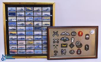 John Player Cigarette Cards Modern Naval Craft – a framed set 50 size 46cm x 50cm