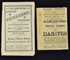 1880 Globe Theatre 'The Danites' Programme Mr & Mrs McKee Rankin and their American Co