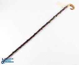 A Fine Blackthorn Walking Cane, with a horn handle, this was purchased in Scotland in 1947 #93cm