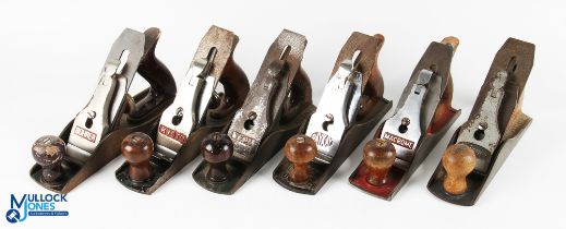 6x No.4 Style Block Planes Woodworking Tools, with makes of Bohrer, Kyoto, Tema, Spinney, Oaykay,