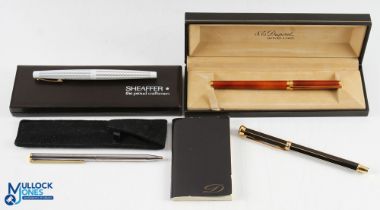Collection of S T Dupont Pens (3) - including one with a amber style finish with 18ct gold nib
