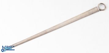 George III Hallmarked Silver Meat Skewer Chester 1789 with engraved monogram near loop handle,