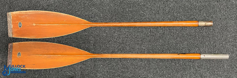 Pair of Vintage Wooden Collar Boat Paddles, made by South Hinksey Oxford