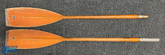 Pair of Vintage Wooden Collar Boat Paddles, made by South Hinksey Oxford
