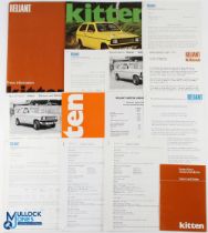 Reliant Kitten Media Press Information Kit Brochure 1975 - large format with all letters and