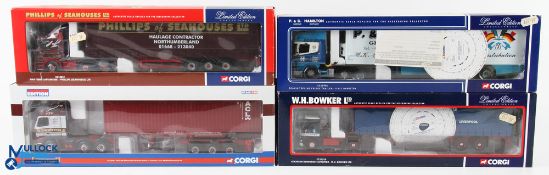 Corgi 1/50 Scale Lorries (4) - CC12012 MAN F2000 curtainside Phillips (Seahouses) Ltd, CC12430 Volvo