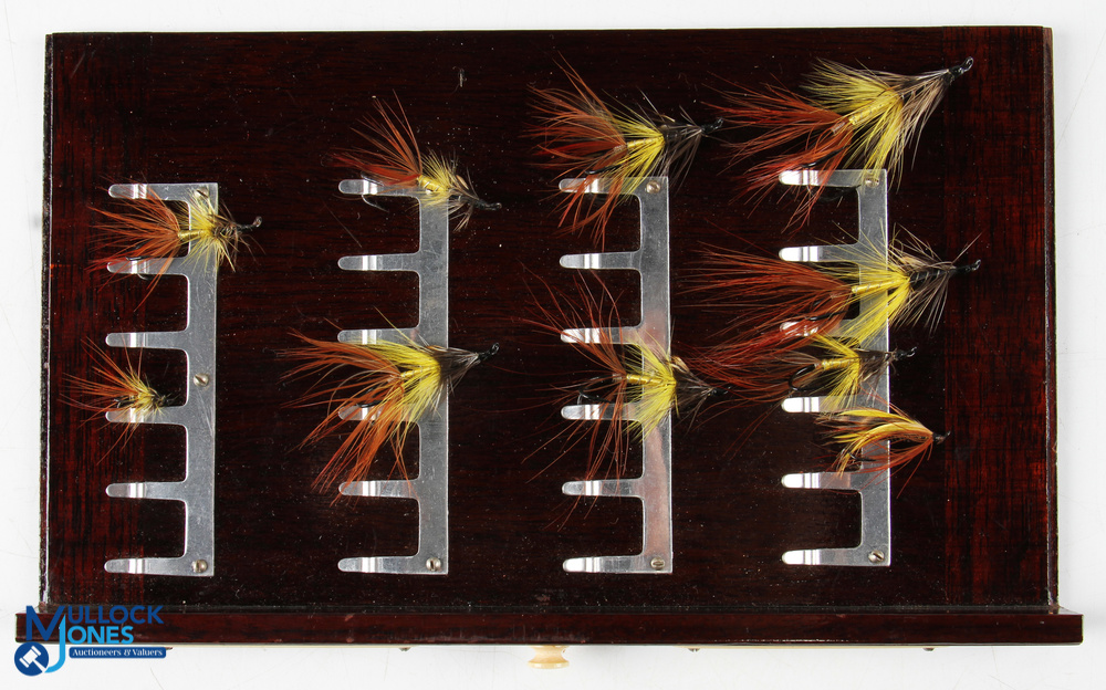 A scarce and fine Hardy "The Unique" salmon fly cabinet - mahogany rectangular cabinet with fall - Image 4 of 16