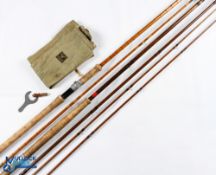 Hardy Bros The No 2 LRH Palakona split cane spinning rod 9ft 6in 2 piece lined rings throughout,