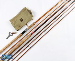 Hardy Bros The No 2 LRH Palakona split cane spinning rod 9ft 6in 2 piece lined rings throughout,