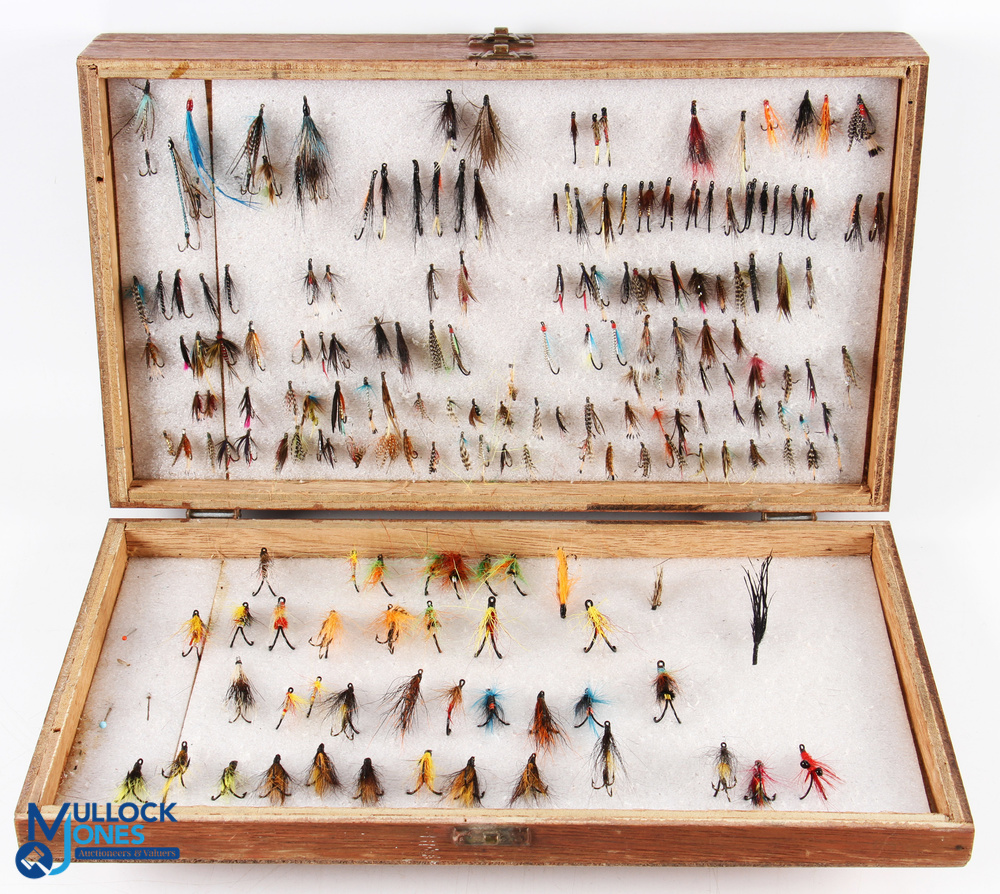 A large collection of sea trout and low water salmon double and single flies in 4-sided hinged - Image 2 of 2