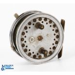 A rare Hardy Bros "The Triumph" multi-purpose alloy bait casting/trotting fly reel, 3.75" spool with