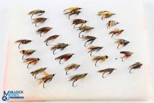Selection of Sea Trout/Salmon Gut Eye Flies, within a wooded box #29 well dressed flies