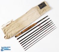 Hardy Alnwick graphite Smuggler Deluxe trout fly rod 9' 6" 8pc line 7#, alloy sliding reel fitting
