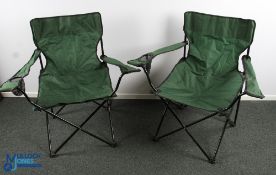 Pair of Folding Fishing Leisure Seats, with arm rests unbranded within original carry bags, good
