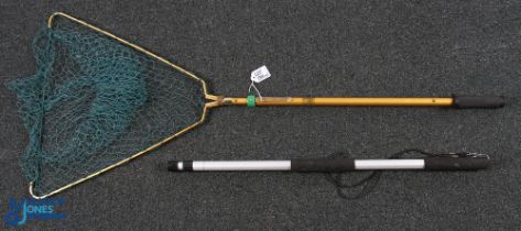 2x Folding and Extendable Landing Nets, with a Bestensee DDR net, and unbranded net, both