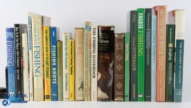 3x boxes of Fishing themed books: a large collection with noted books of the New Encyclopaedia of