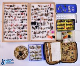 Collection of Fly-Fishing Fly Boxes/ Tins/ wallet with contents of dry & wet flies - to include an