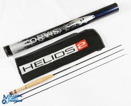 A very fine and scarce Orvis Helios 2 carbon brook trout fly rod, 6' 3pc line 2#, alloy sliding reel