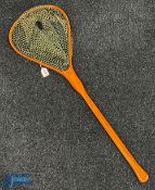 Orvis laminated wood boat or bank landing net, 42" long, pear shapes head 13" x16", eco knotless