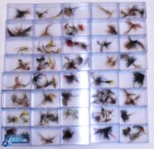 Large collection of perhaps 100 vintage traditional loch style dapping flies, many tied on black