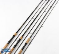 Pair of Wychwood Big River Barbel rods 12ft 2 piece carbon 2lb test curve with 23 cork handles and a