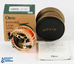Orvis USA Battenkill large arbor II gold finish trout fly reel 3 5/8" shallow spool, 2 screw