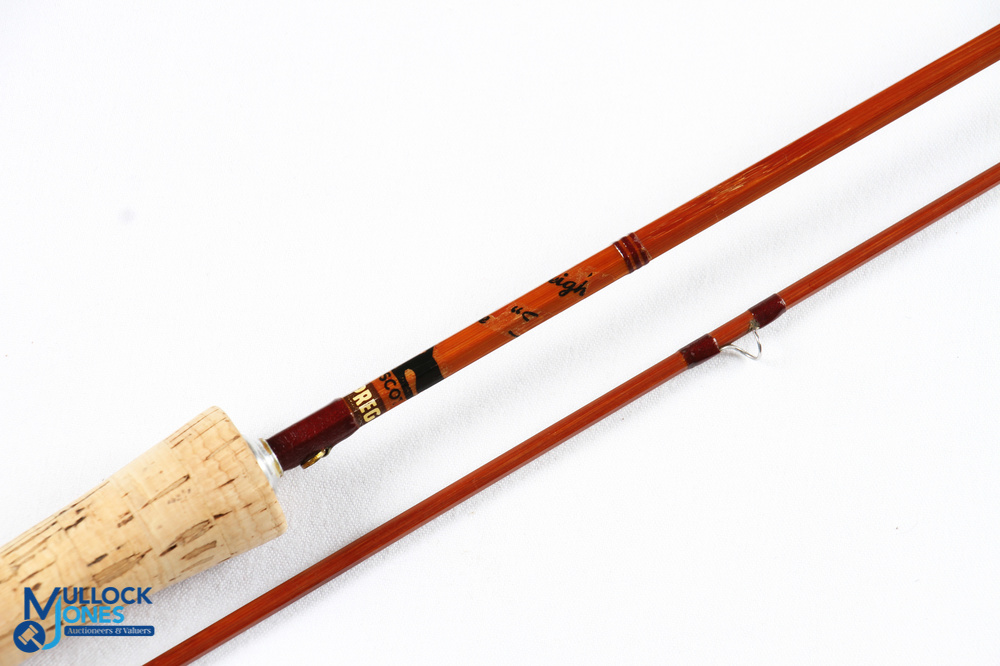 Sharpes Aberdeen the Featherweight Scottie 6ft 2 piece impregnated cane fly rod burgundy whipped - Image 2 of 4