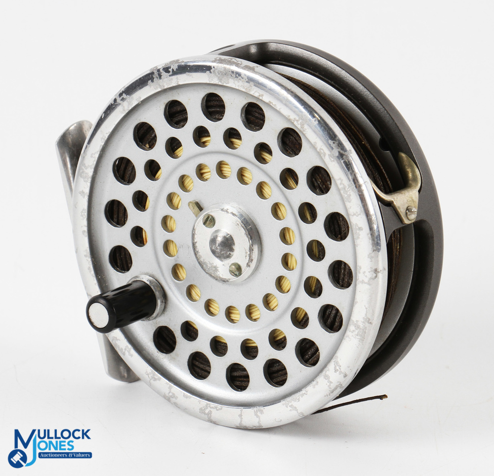 Hardy Bros "Marquis 6" alloy trout fly reel and spare spool 3 ¼" spool with 2 screw latch, black - Image 2 of 3