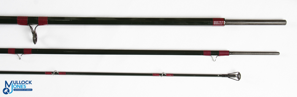 Bruce & Walker hand built green hexagraph salmon spinning rod 13' 3pc line 7/10#, 24" handle, - Image 5 of 5