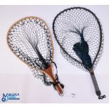 McLean Angling Ltd NZ scoop net, metal frame with ring clip, light use. Unnamed tennis racket