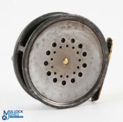 Hardy Bros "The Perfect" duplicated Mark II alloy trout fly reel, 3 3/8" spool (slight crack to