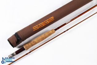 Sage USA FLi 490 carbon trout fly rod, 3 7/16oz, 9' 2pc line 4#, alloy uplocking reel seat with wood