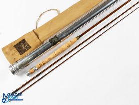 Hardy Bros The Fairchild Palakona 9ft 3 piece split cane fly rod E14454 with spare tip, alloy